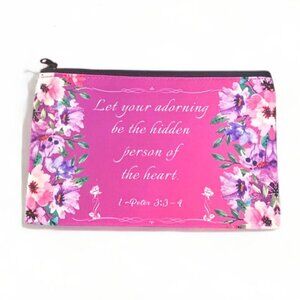 NEW - Floral Christian Bible Makeup Bag Pouch - Cosmetic Bags - Style 3